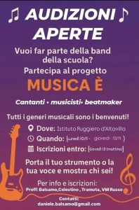 “Musica è”: nasce la Ruggiero Band all’IIS “Ruggiero d’Altavilla”